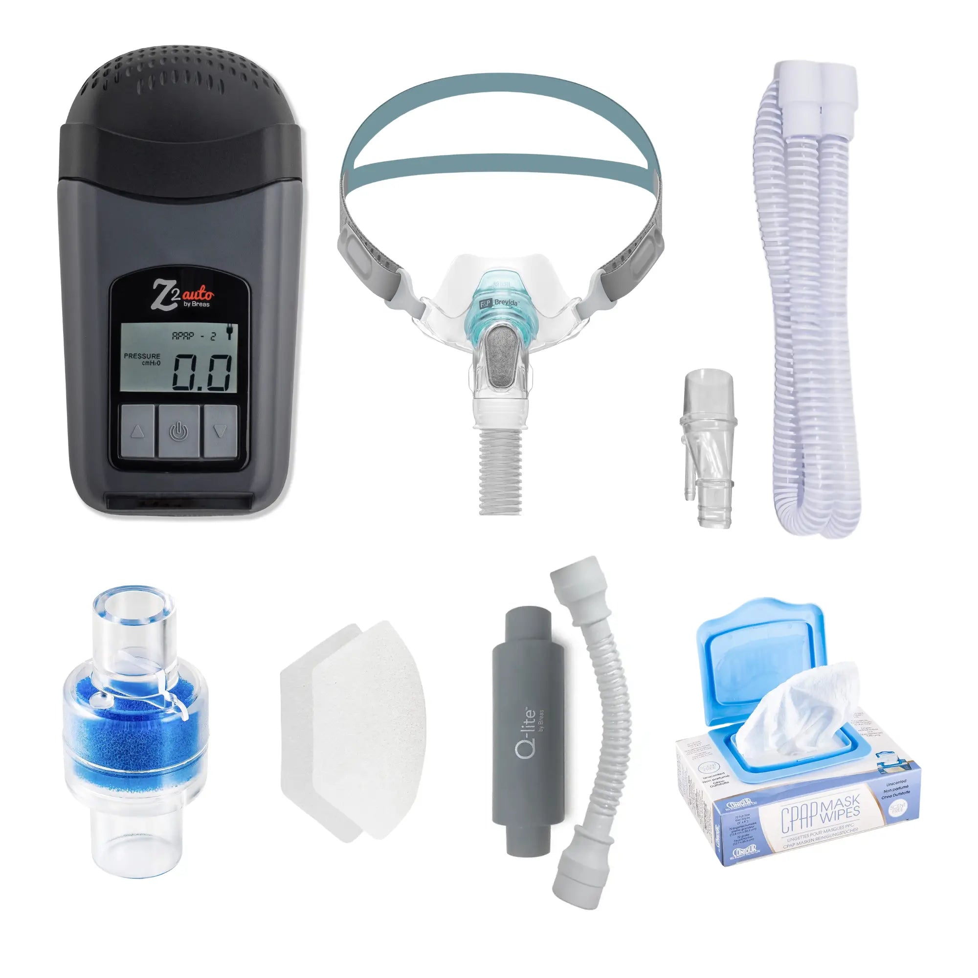 Breas Z2 Travel CPAP Machine with Brevida Nasal Pillow Mask Bundle